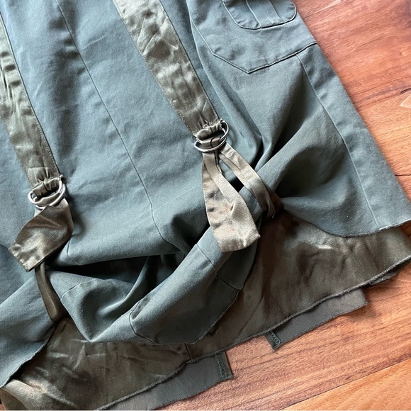 Vintage Syrup Clothing Co. 90s Grunge Army Green Skirt with Adjustable Straps - Picture 5 of 11